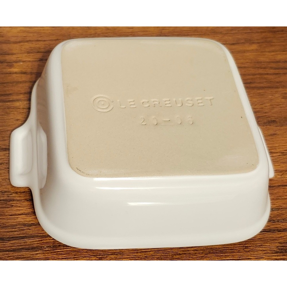 Le Creuset White Stoneware Square Baker Casserole Dish 20-06 6x6 Inch Small - Picture 3 of 7